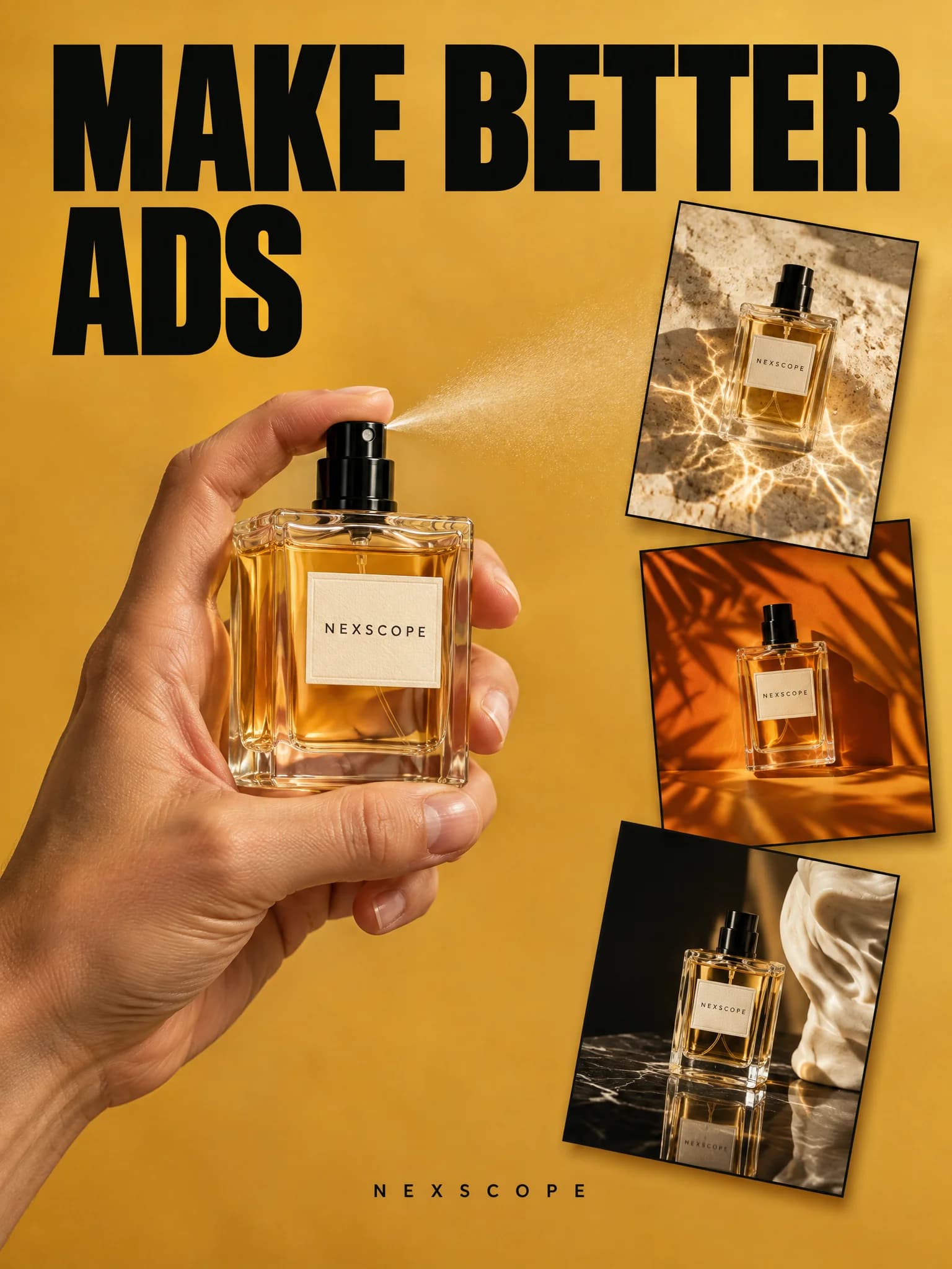 Nexscope perfume product advertising example