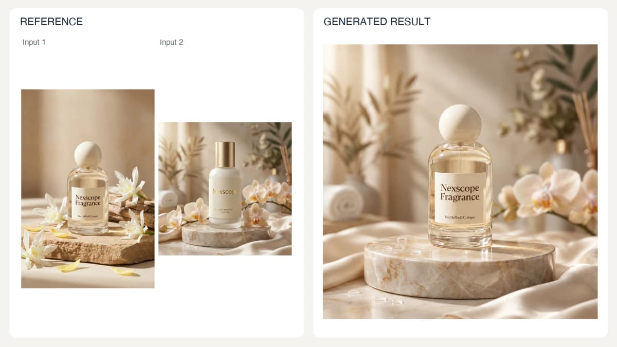 Multi-Reference Art Direction — reference left and generated example right
