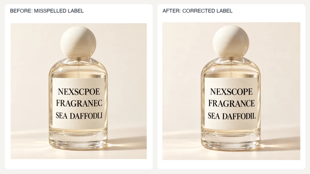 Correct Labels and Copy — reference left and generated example right