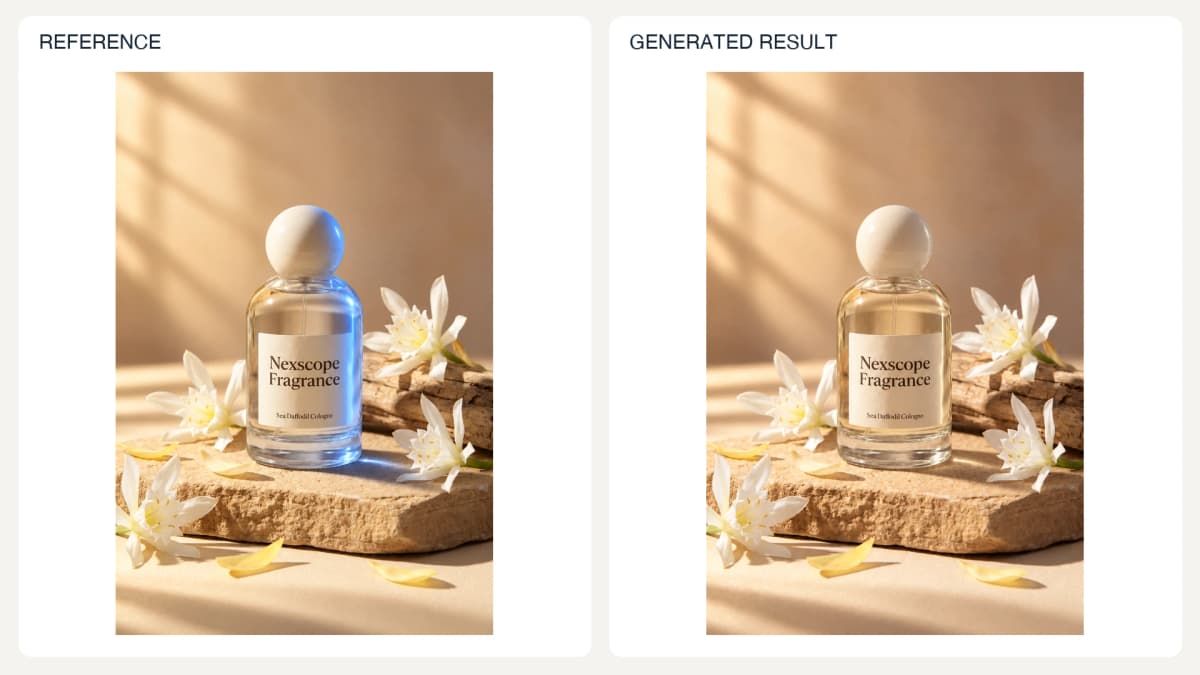 Reconcile Light and Shadows — reference left and generated example right