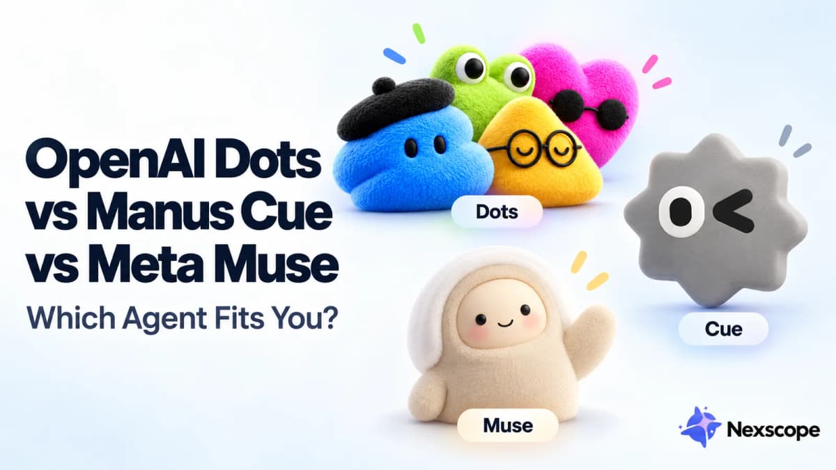 OpenAI Dots vs Manus Cue vs Meta Muse: Which Agent Fits You?