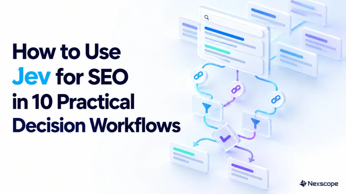How to Use Jev for SEO in 10 Practical Decision Workflows