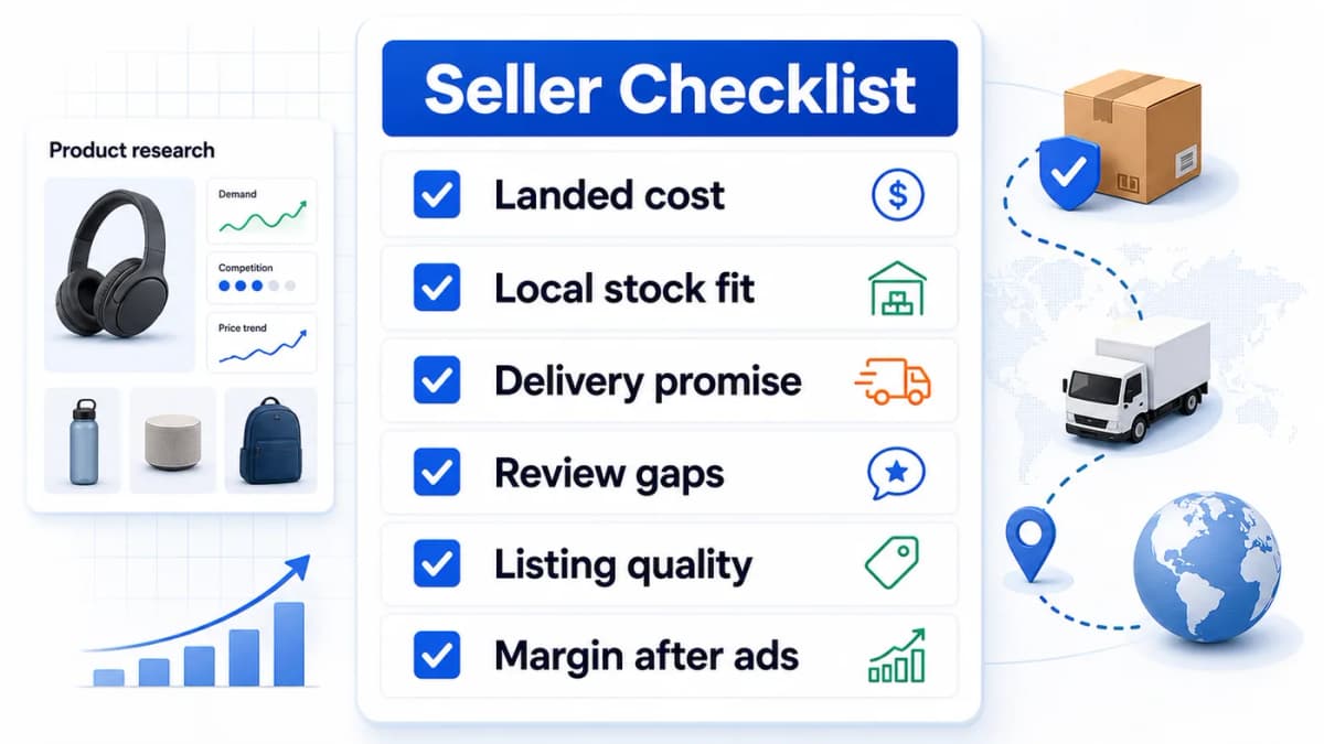 Seller checklist for competing with Temu shipping using landed cost, local stock, and differentiation