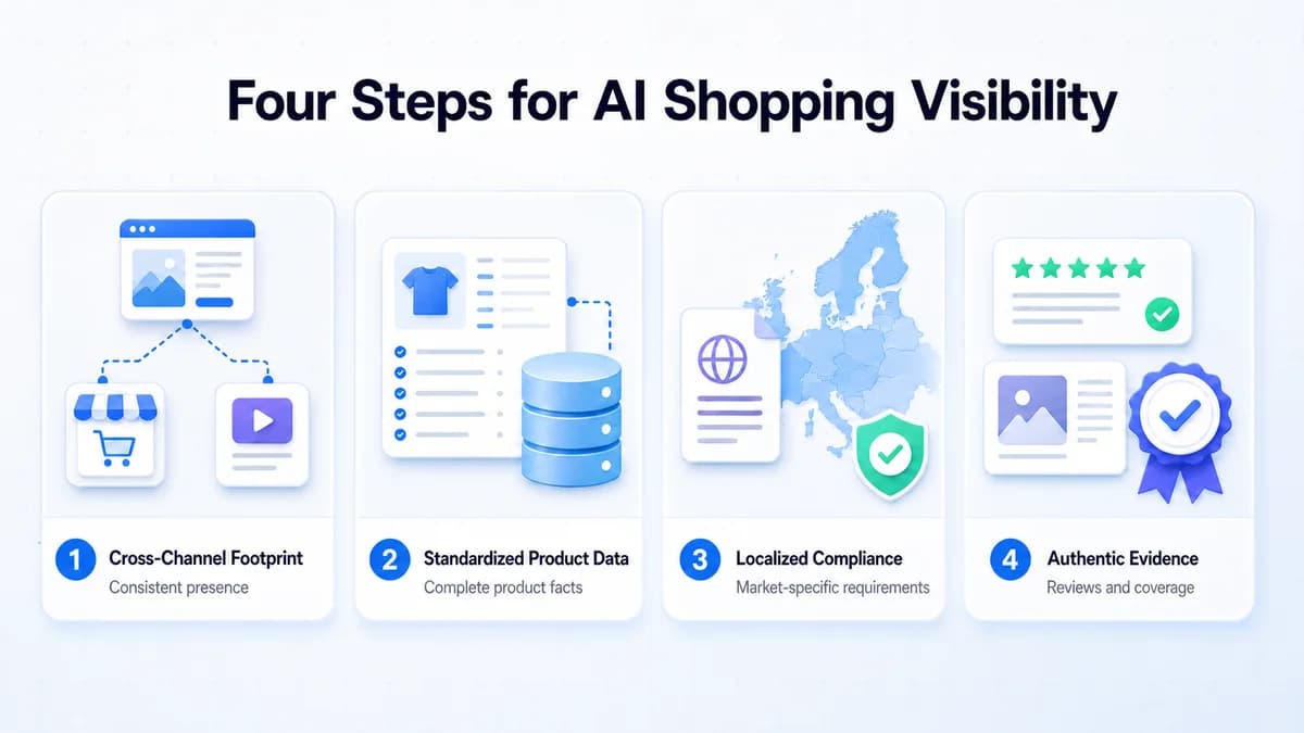 Four AI visibility steps for product data, localization, and reviews