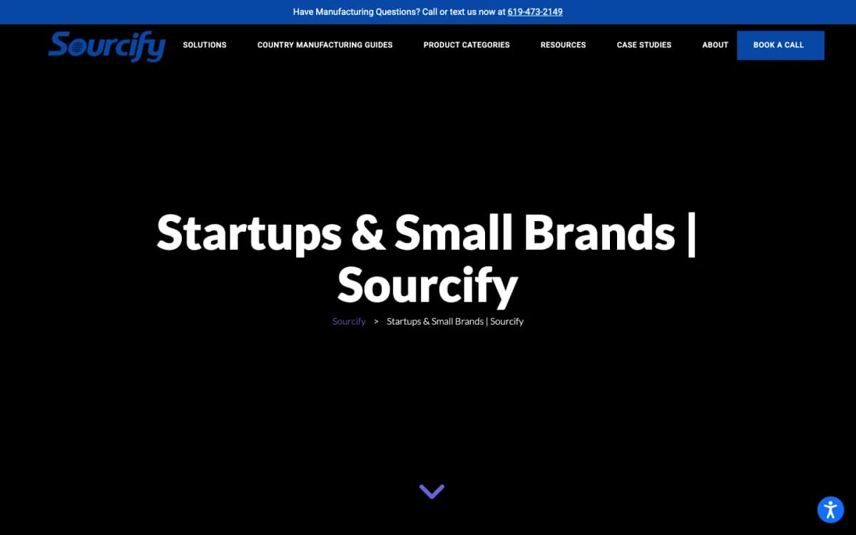 Official Sourcify page for startup manufacturing and product sourcing services