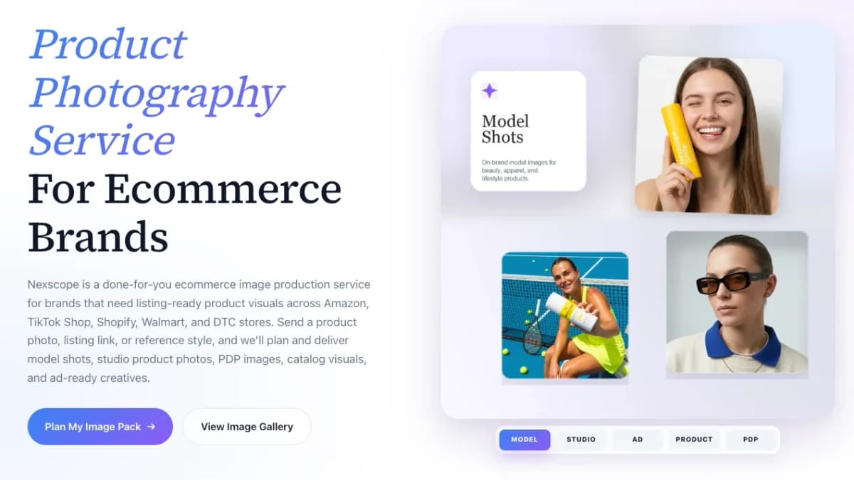 Nexscope Product Photography Service for listing-ready ecommerce product visuals and Shopify product images