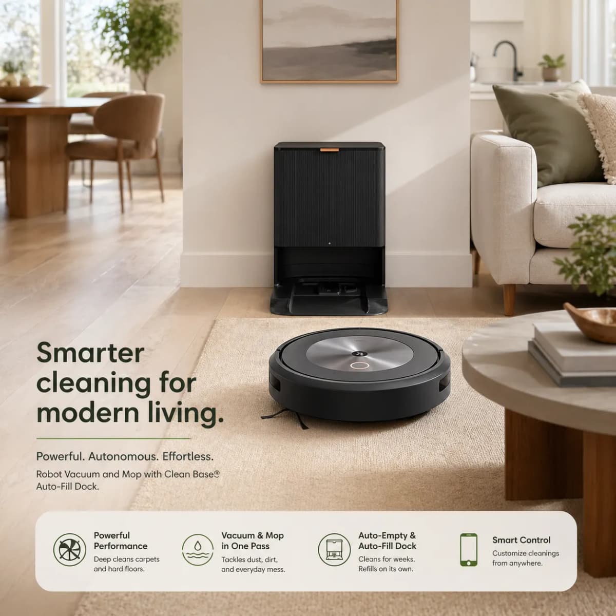 Example output for the iRobot Roomba ecommerce product hero prompt
