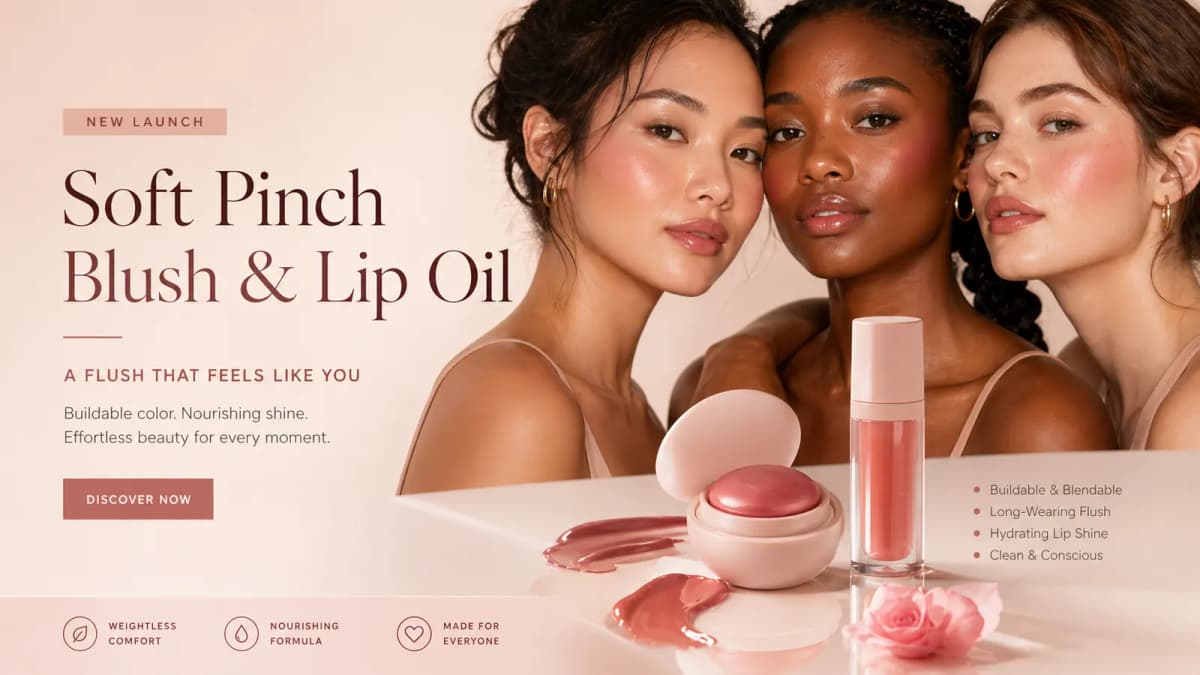 Example output for the Rare Beauty brand campaign key visual prompt