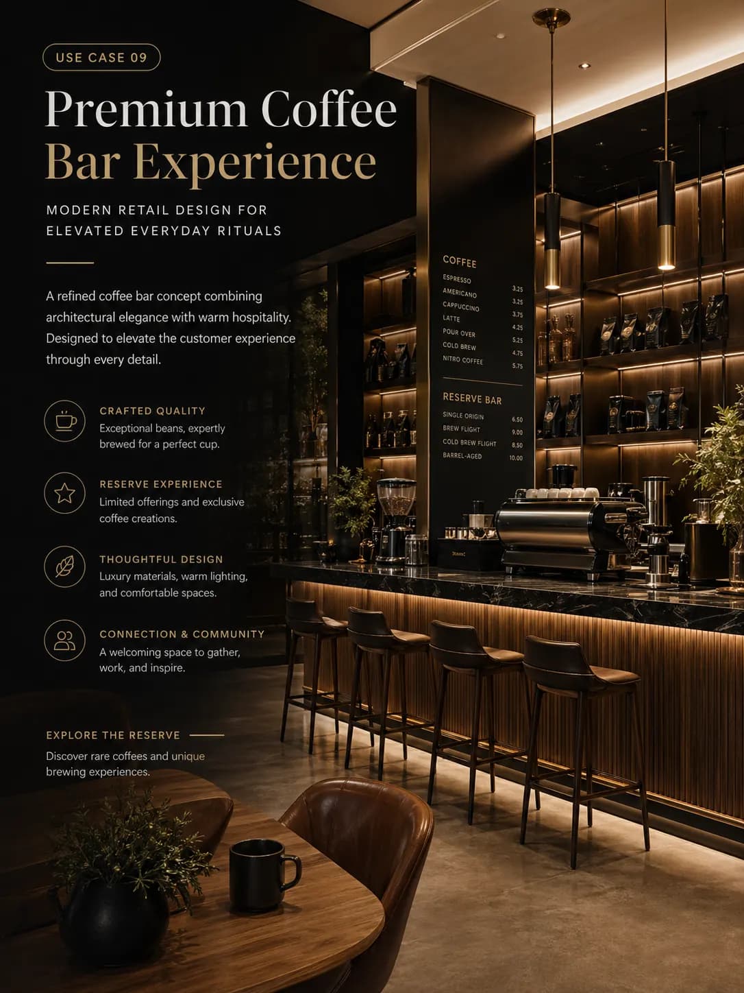 Example output for the Starbucks Reserve commercial space prompt