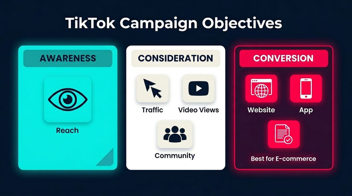 TikTok Campaign Objectives Comparison