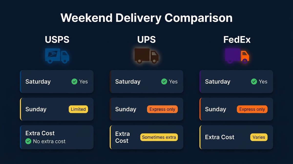 Weekend Delivery Comparison