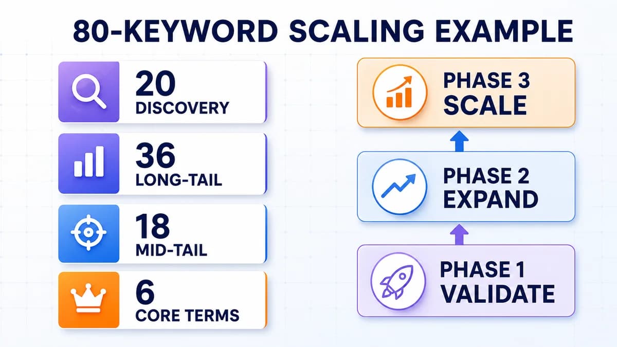Eighty Amazon keywords moving from discovery and long tails into core terms