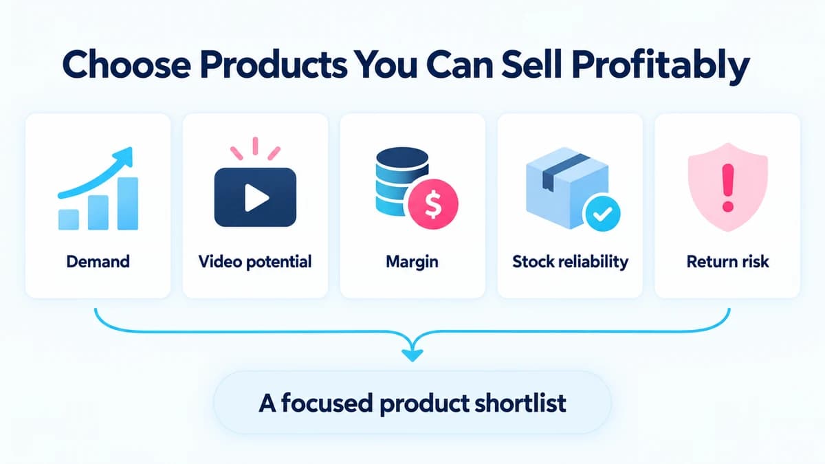 Five product selection checks for Black Friday: demand, video potential, margin, stock reliability, and return risk