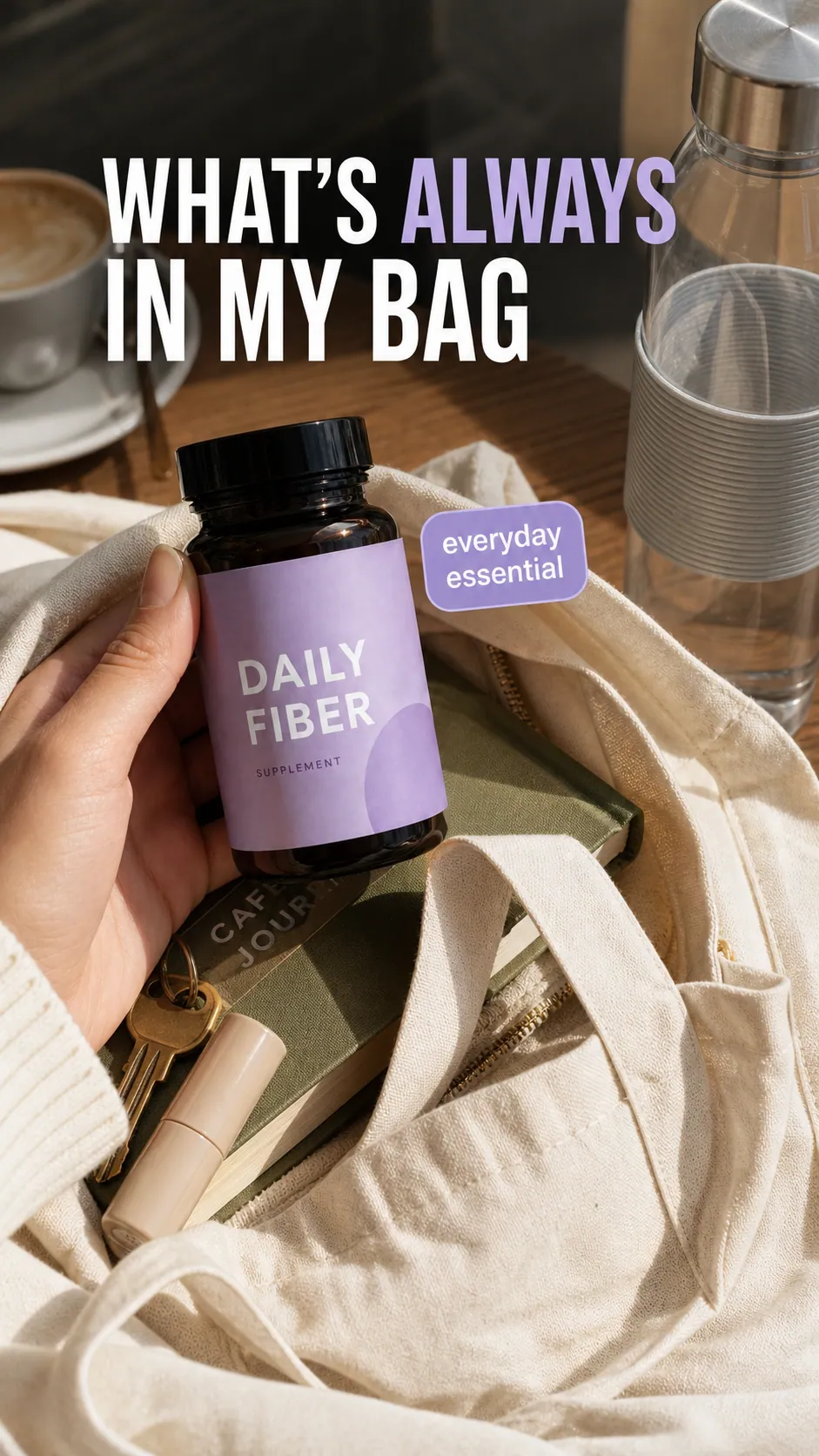 Daily Fiber what's in my bag vertical video