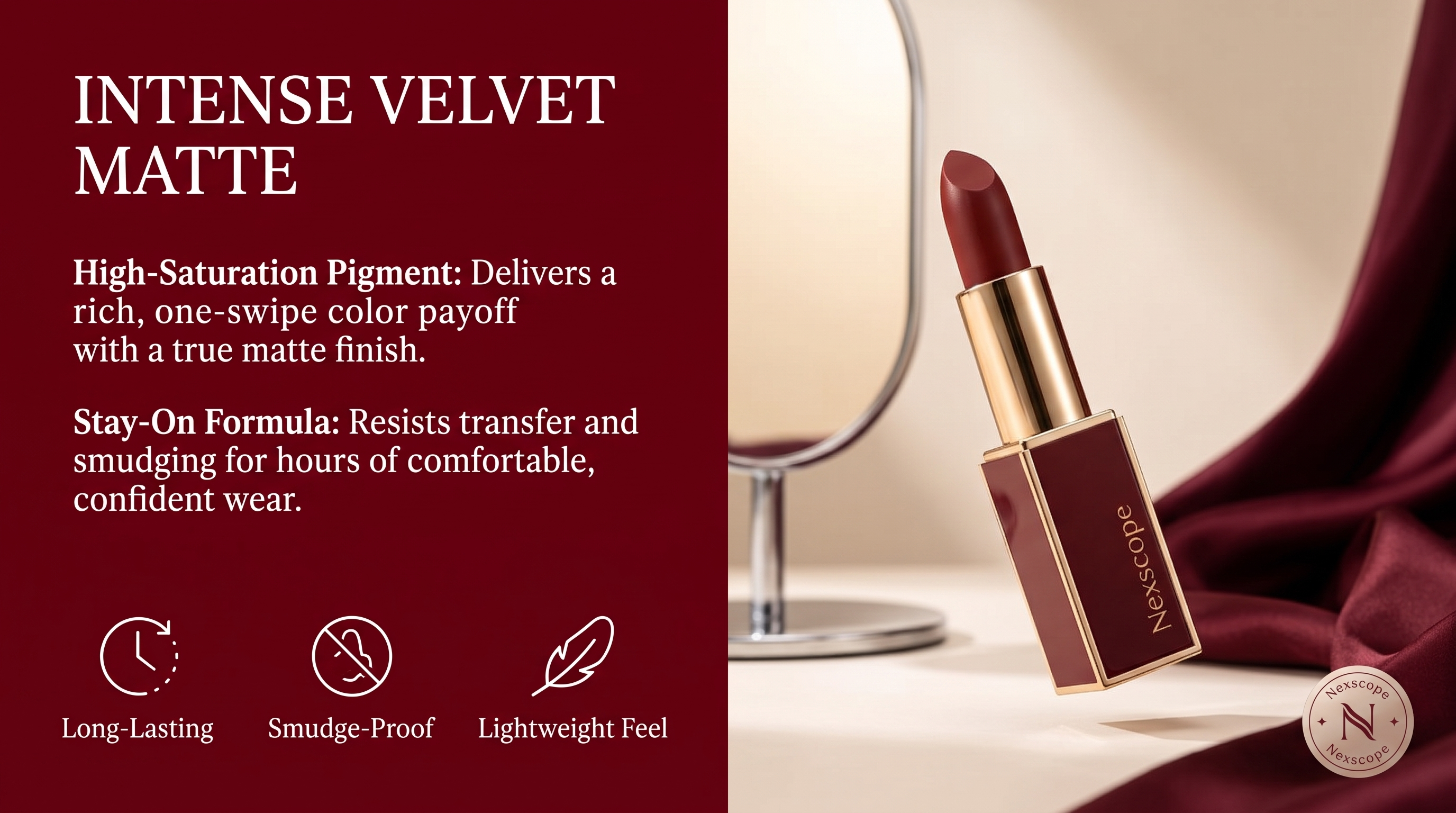 Creative direction for an intense velvet matte lipstick advertisement