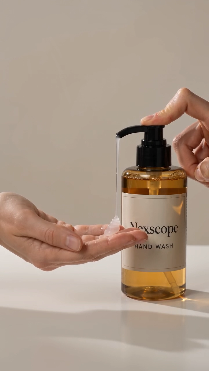 Nexscope product video example featuring hand wash